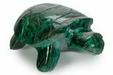 Flowery Malachite Turtle Carving - DR Congo #349308-1